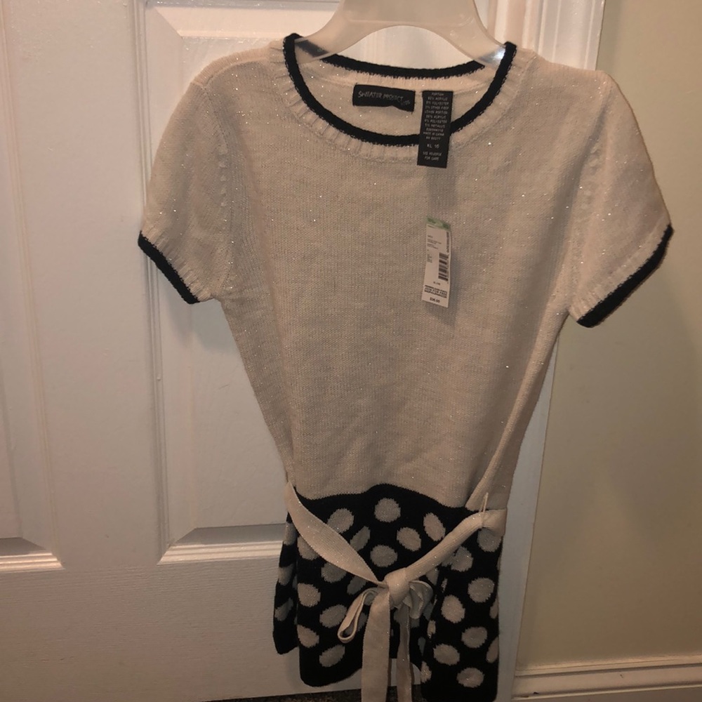 Sweater project kids girl’s dot print dress XL (16